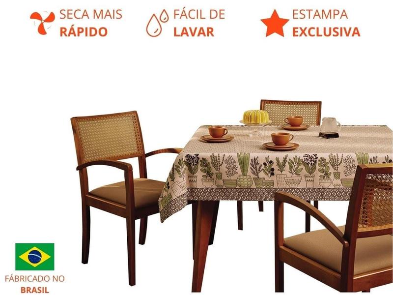 Imagem de Toalha de Mesa Retangular Lepper 6 Lugares Pop 1,40m x 2,10m Jardim