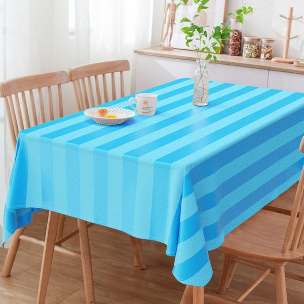 Imagem de Toalha De Mesa Retangular Listrado Azul Frozen 2.20m x 2.20m