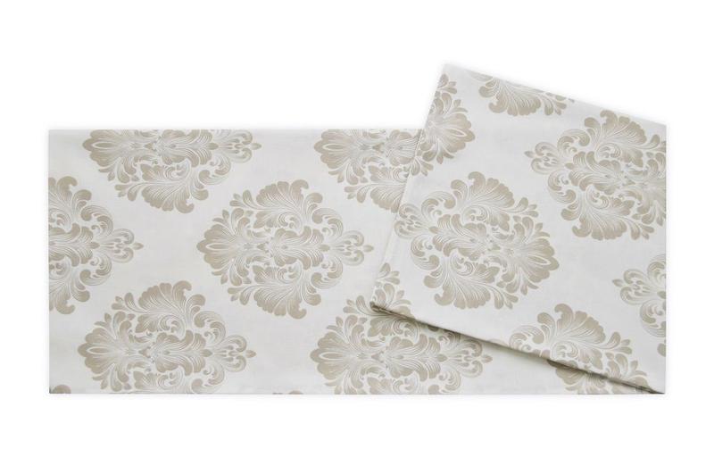 Toalha De Mesa Retangular Naturalle Damask Medalhão 180x320M - Sultan Imagem de Toalha De Mesa Retangular Naturalle Damask Medalhão 180x320M