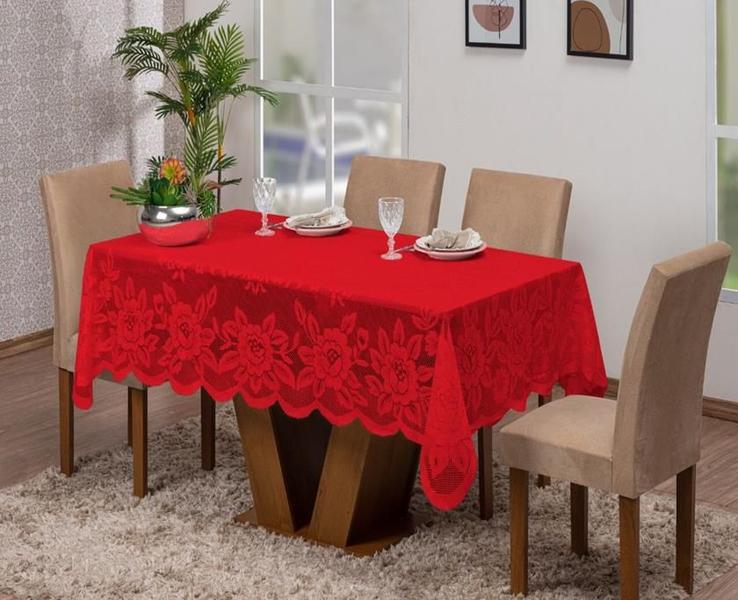 Toalha de Mesa Retangular Renda Várias Cores 6 Lugares - Casa Pedro Imagem de Toalha de Mesa Retangular Renda Várias Cores 6 Lugares