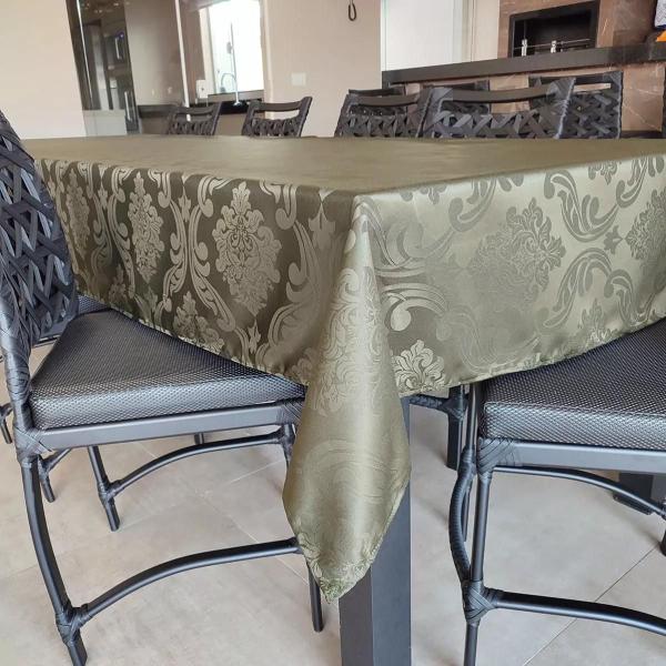 Toalha De Mesa Retangular Sala Jantar Jacquard 10 Lugares 3,00m x 1,35m - Verde Musgo - Enxovais Lomanu Imagem de Toalha De Mesa Retangular Sala Jantar Jacquard 10 Lugares 3,00m x 1,35m - Verde Musgo