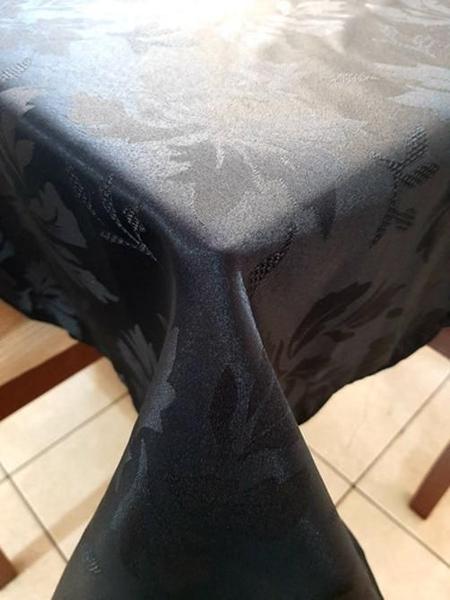 Imagem de Toalha De Mesa Retangular Tecido Jacquard Preto 1,40X2,00