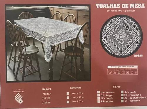 Imagem de Toalha de Mesa Rosa  em Renda Poliester 1,50 m por 2,20 m