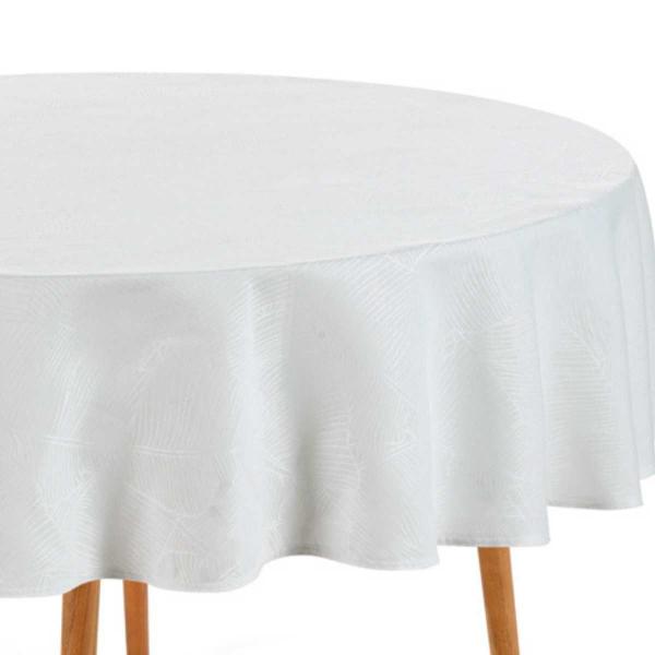 Imagem de Toalha de Mesa Sempre Limpa Jacquard Redonda 6 Lugares 178rd Herbare Branco