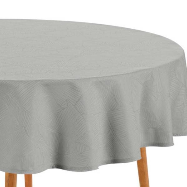 Imagem de Toalha de Mesa Sempre Limpa Jacquard Redonda 6 Lugares 178rd Herbare Prata