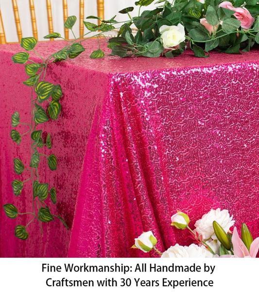 Toalha de mesa ShinyBeauty Hot Pink Sequin 90x132cm Retangular Imagem de Toalha de mesa ShinyBeauty Hot Pink Sequin 90x132cm Retangular