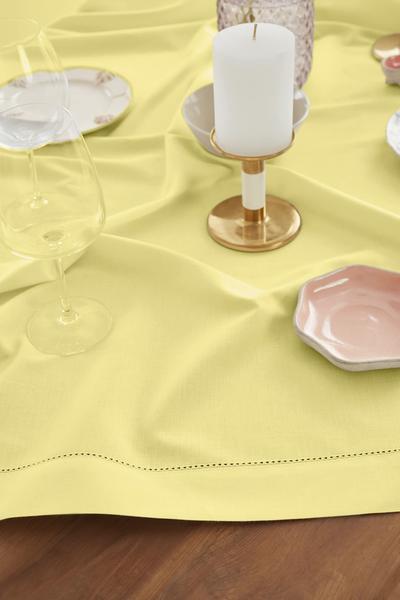 Imagem de Toalha de mesa Solino Home Cotton Linen Stitch 132x132cm Yell