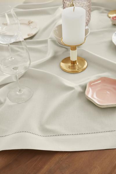 Imagem de Toalha de mesa Solino Home Cotton Linen Stitch 132x132cm