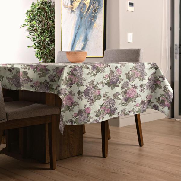 Toalha De Mesa Tecido Jacquard Retangular Florais 1,40 X 2,20 - milleniadecor Imagem de Toalha De Mesa Tecido Jacquard Retangular Florais 1,40 X 2,20