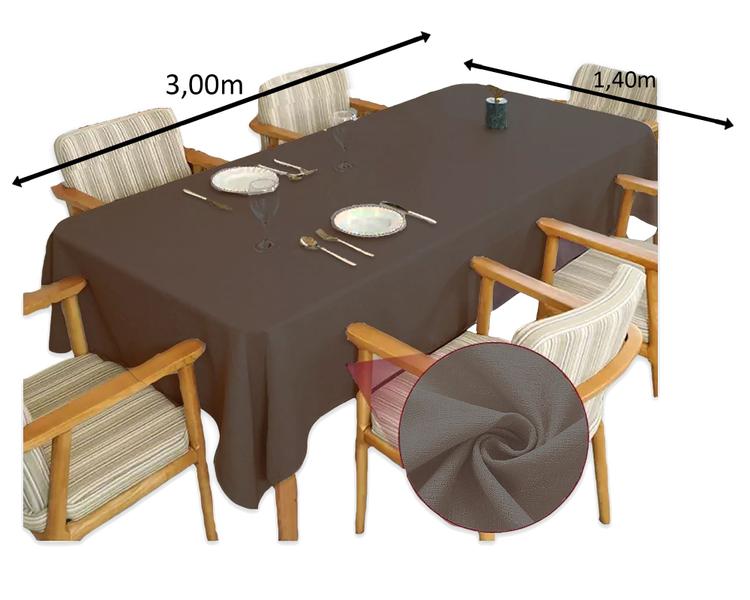 Imagem de Toalha De Mesa Tecido Linho Rustico Para Mesa De Até 10 lugares