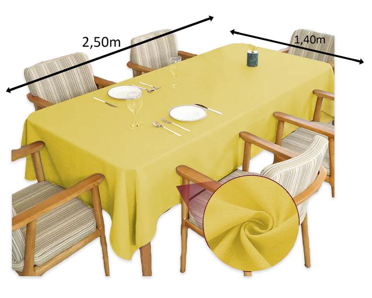 Imagem de Toalha De Mesa Tecido Linho Rustico Para Mesa de até 8 Lugares