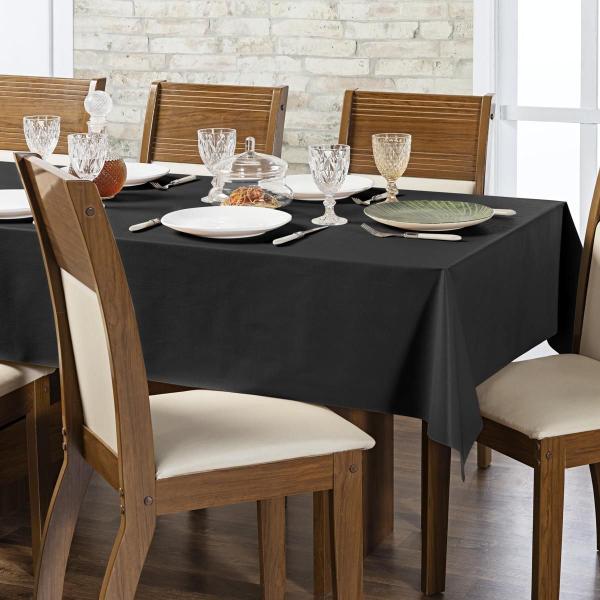Toalha de Mesa Térmica 8 Lugares 1,40m x 2,50m Preto - Eddi Casa Imagem de Toalha de Mesa Térmica 8 Lugares 1,40m x 2,50m Preto