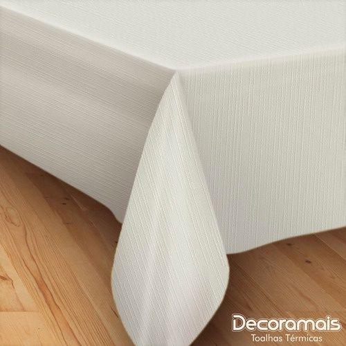 Imagem de toalha de mesa termica pimpermeavel linho branco 2,40 x 1,40 6 cadeiras