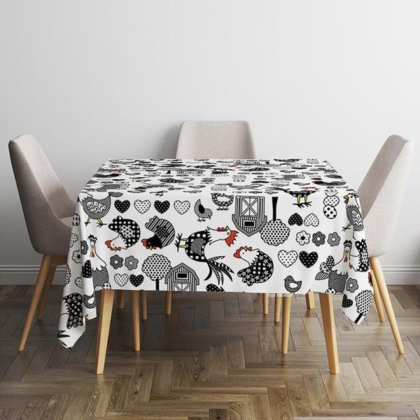 Toalha De Mesa Térmica Pvc Impermeável Galinhas 1,80 X 1,40 - Idealiza Imagem de Toalha De Mesa Térmica Pvc Impermeável Galinhas 1,80 X 1,40
