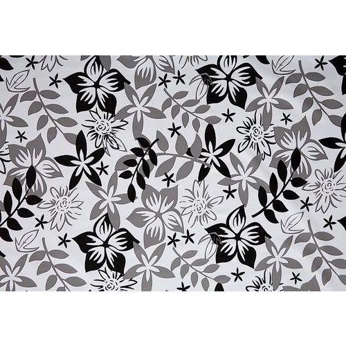 Imagem de toalha de mesa termica retangular impermeavel floral preto e branco 3,00 x 1,40 8 cadeiras