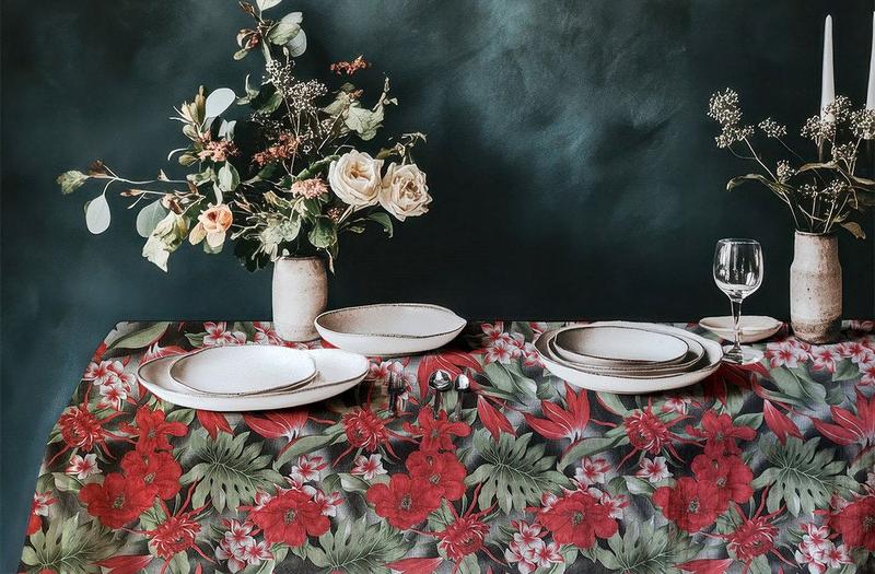 Toalha de Mesa Wendy Rosas Vermelhas - FASTLAR Imagem de Toalha de Mesa Wendy Rosas Vermelhas