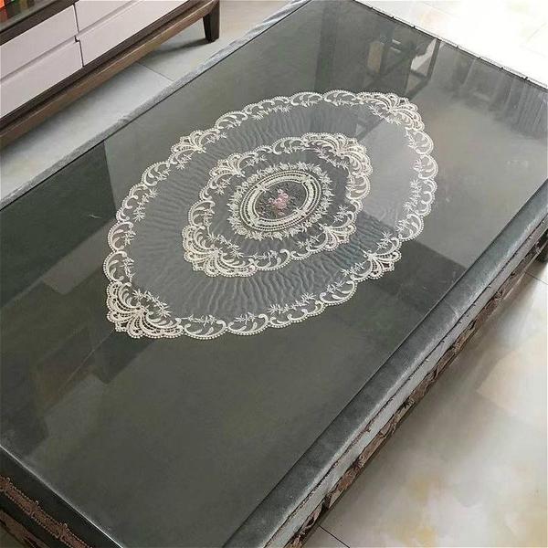 Imagem de Toalha de mesa Wokex para sala de estar oval de renda transparente 44x71cm