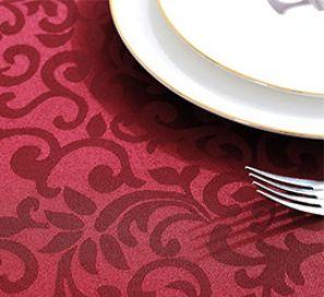 Imagem de Toalha de mesa Wokex Poliéster Jacquard 1,8 m Redonda Vermelha