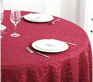 Imagem de Toalha de mesa Wokex Poliéster Jacquard 2m Redonda Vermelha