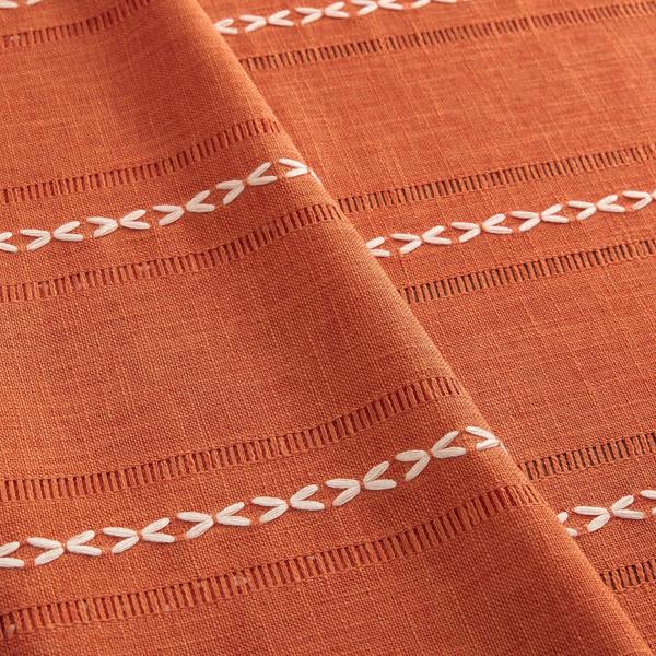 Toalha de mesa ZeeMart bordada à bainha listrada Boho 137x274cm Imagem de Toalha de mesa ZeeMart bordada à bainha listrada Boho 137x274cm