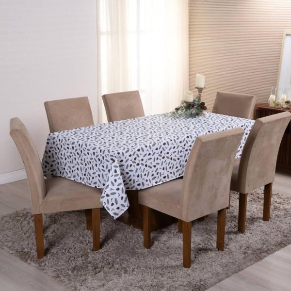 Toalha de Natal para Mesa de 10 Lugares 3,00m x 1,40m Estampa Digital e Tecido 100% Poliéster - 1 Peça - Valle Enxovais Imagem de Toalha de Natal para Mesa de 10 Lugares 3,00m x 1,40m Estampa Digital e Tecido 100% Poliéster - 1 Peça - Valle Enxovais