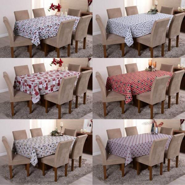 Toalha de Natal para Mesa de 6 Lugares 2,00m x 1,40m Estampa Digital e Tecido 100% Poliéster - 1 Peça - Valle Enxovais Imagem de Toalha de Natal para Mesa de 6 Lugares 2,00m x 1,40m Estampa Digital e Tecido 100% Poliéster - 1 Peça - Valle Enxovais