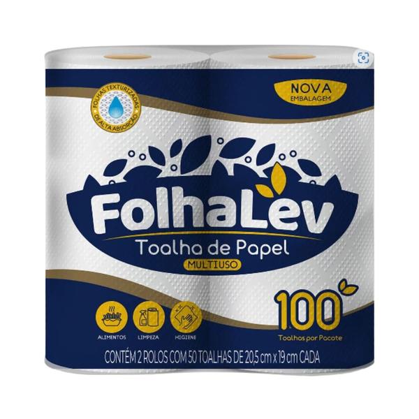 Imagem de Toalha de papel cozinha folha lev (4 pacotes)