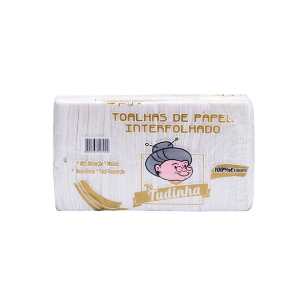 Toalha de papel interfolha 2 dobras 100% celulose 20x21 *1000folhas* - vo tudinha Imagem de Toalha de papel interfolha 2 dobras 100% celulose 20x21 *1000folhas* - vo tudinha