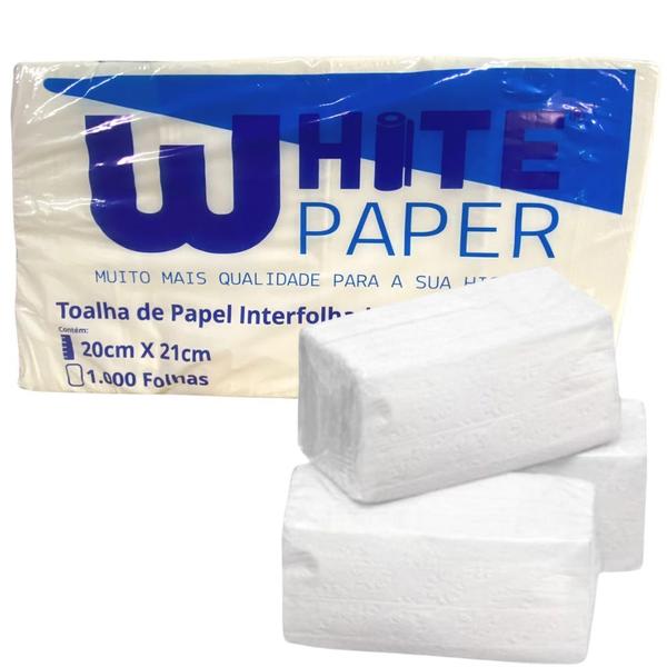 Imagem de Toalha de Papel Interfolha 2 Dobras 100% Celulose - 20x21cm - pct 1000 Folhas