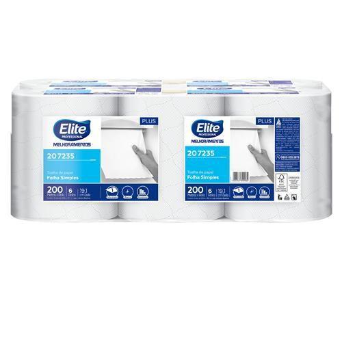 Imagem de Toalha De Papel Rolo Bobina Plus F.Simples 6X200 Elite