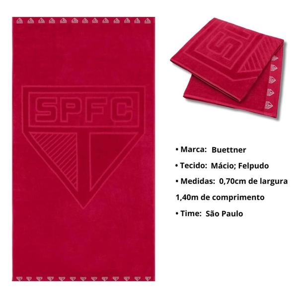 Imagem de Toalha de Piscina Jacquard Time São Paulo Banho Macia Felpuda Alto Relevo Vermelho Buettner - Bouton