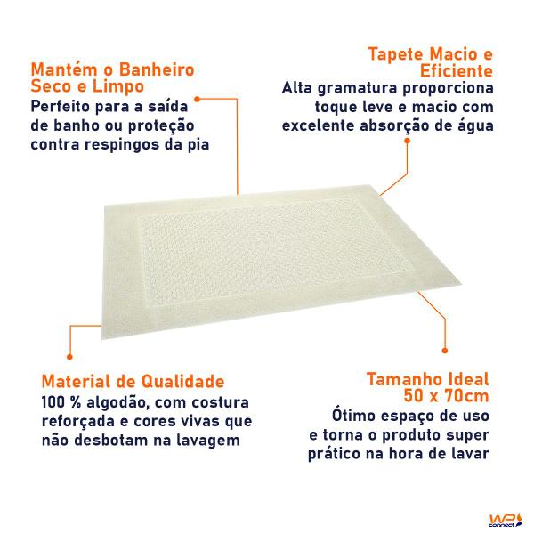 Imagem de Toalha de Piso Felpuda Prime Jacquard 50x70cm - Wp Connect