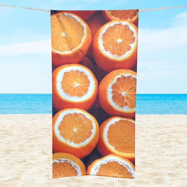 Imagem de TOALHA DE PRAIA ALGODÃO SUPER ABSORVENTE 140 X 69 Laranja