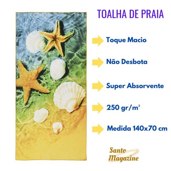 Imagem de Toalha de Praia Aveludada Estrela 140cmx70cm Realce Premium Sultan