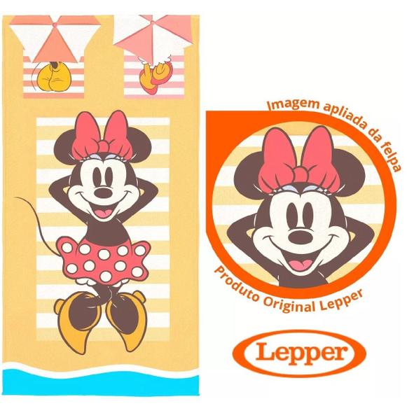 Imagem de Toalha de Praia Banho Aveludada Minnie Mouse Lepper