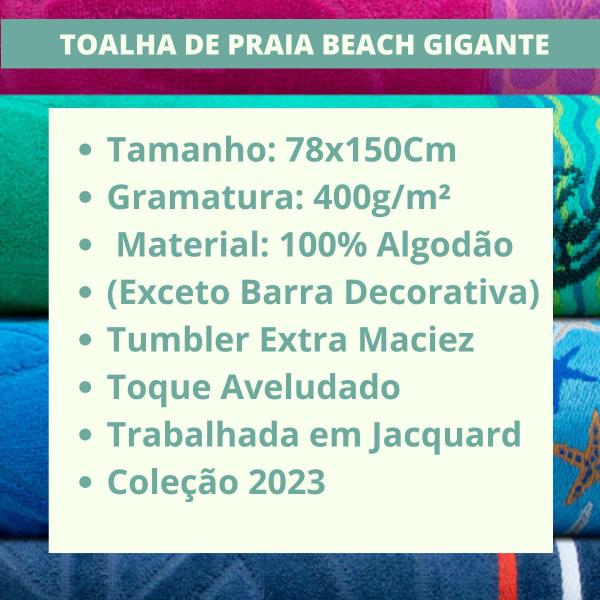 Imagem de Toalha de Praia Beach Gigante Banho Piscina 78x150cm Algodão Appel