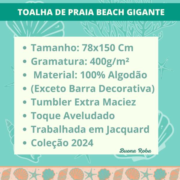 Imagem de Toalha de Praia Beach Gigante Banho Piscina 78x150cm Algodão Appel