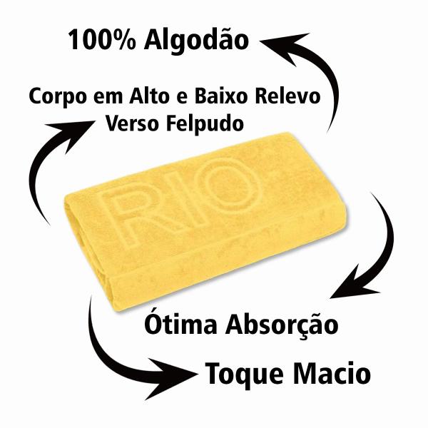 Imagem de Toalha de Praia Bouton Jacquard Veludo Cristo Redentor Amarelo