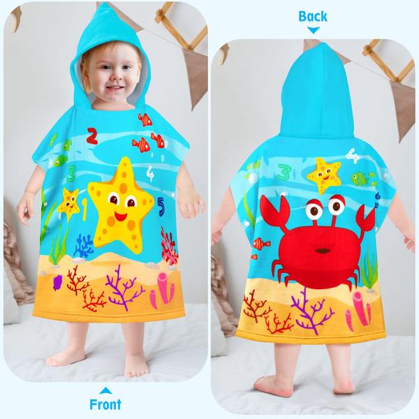 Imagem de Toalha de praia com capuz HUANLANG Kids Super Soft Cotton Starfish