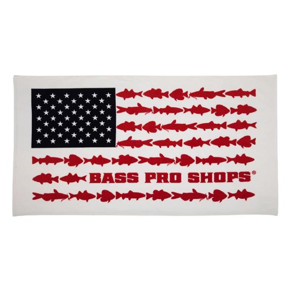 Imagem de Toalha de praia fish flag premium bass pro shops importado eua