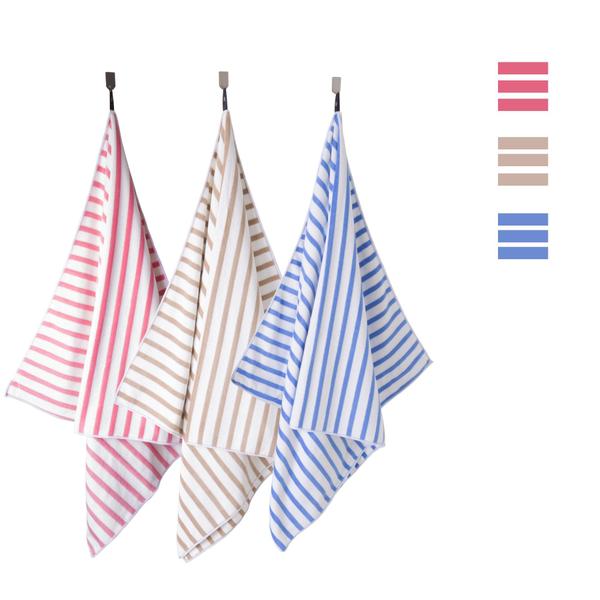 Imagem de Toalha de praia JML Microfiber Cabana Stripe Pink, pacote com 6 unidades, 140x70cm