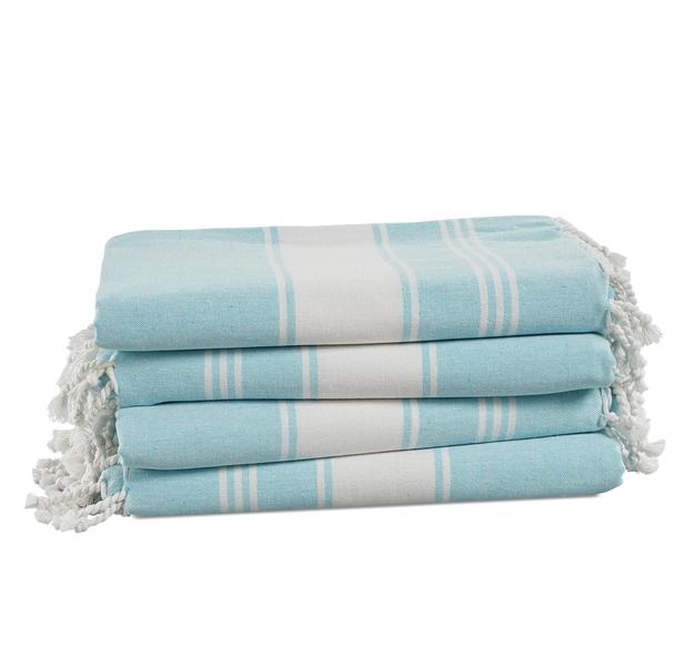 Imagem de Toalha de praia LANE LINEN Oversize, pacote com 4, 39x71 cm, Aqua