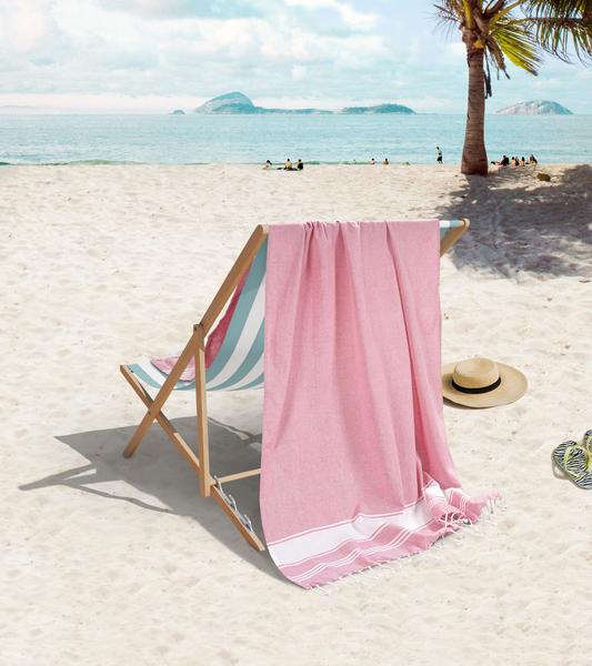 Imagem de Toalha de praia LANE LINEN Turkish Candy Pink 100x180cm, pacote com 2