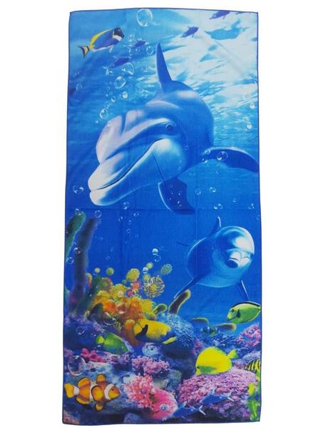 Imagem de Toalha de Praia Piscina Microfibra Estampada Secagem Rápida Não Gruda Areia 70x1,40 cm