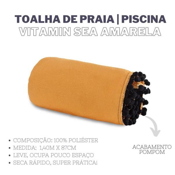 Imagem de TOALHA DE PRAIA POLIÉSTER 140 x 87 GIGANTE Sea Amarela