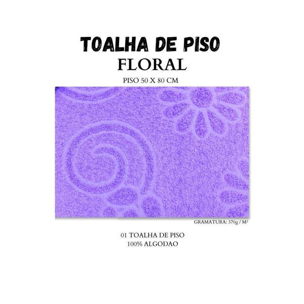 Imagem de Toalha De Rosto Briza 100% Algodão 50Cm X 80Cm Floral Lilás