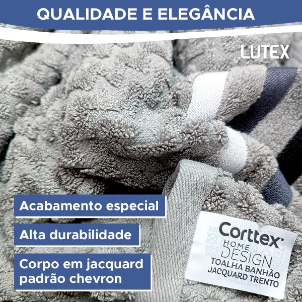 Imagem de Toalha de Rosto Corttex Trento Jacquard Alta Absorção Algodão Macia Pré-Lavada Pré-Encolhida 50 x 70