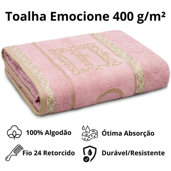 Imagem de Toalha de Rosto Emocione Appel 50x75cm  400 g/m² Rosa Poema