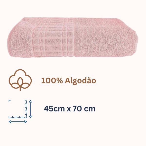 Imagem de Toalha de Rosto Grande Nanosoft 100% Algodão 45x70Cm Rose