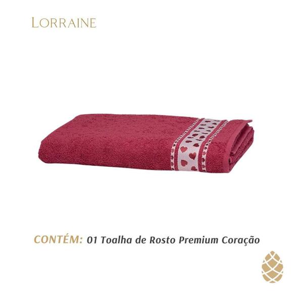 Imagem de Toalha De Rosto Jacquard Premium Dhler 50X80 Coração